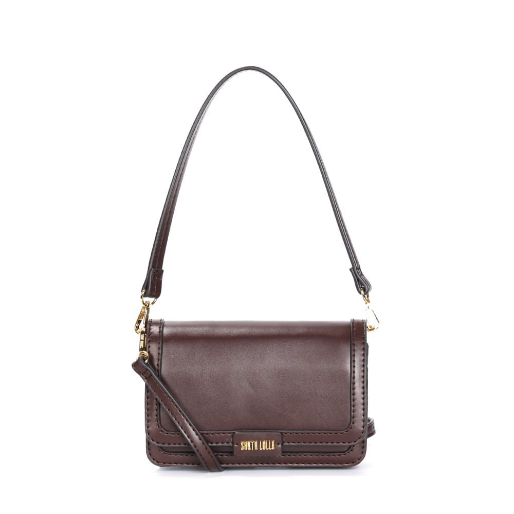 Bolsa Transversal Santa Lolla Marrom Aba E Alças Removíveis