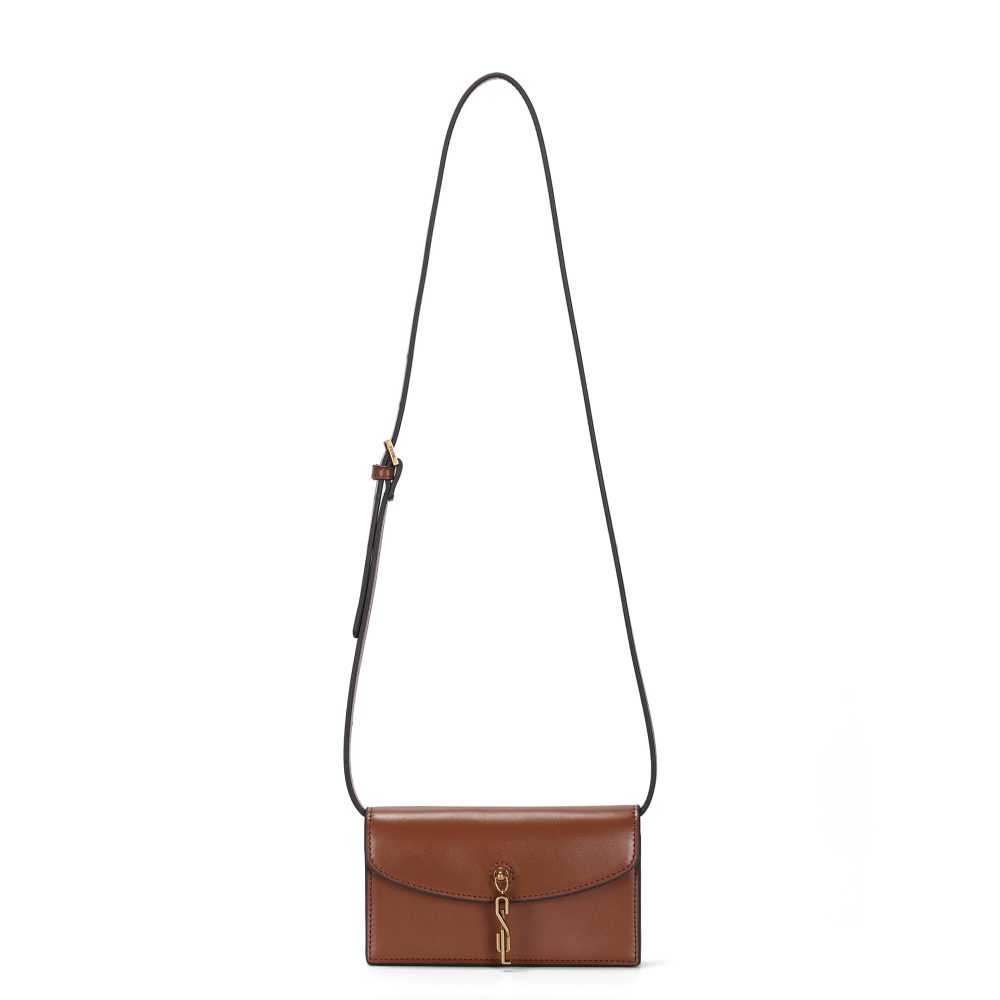 Bolsa Transversal Santa Lolla Marrom Aba Metal
