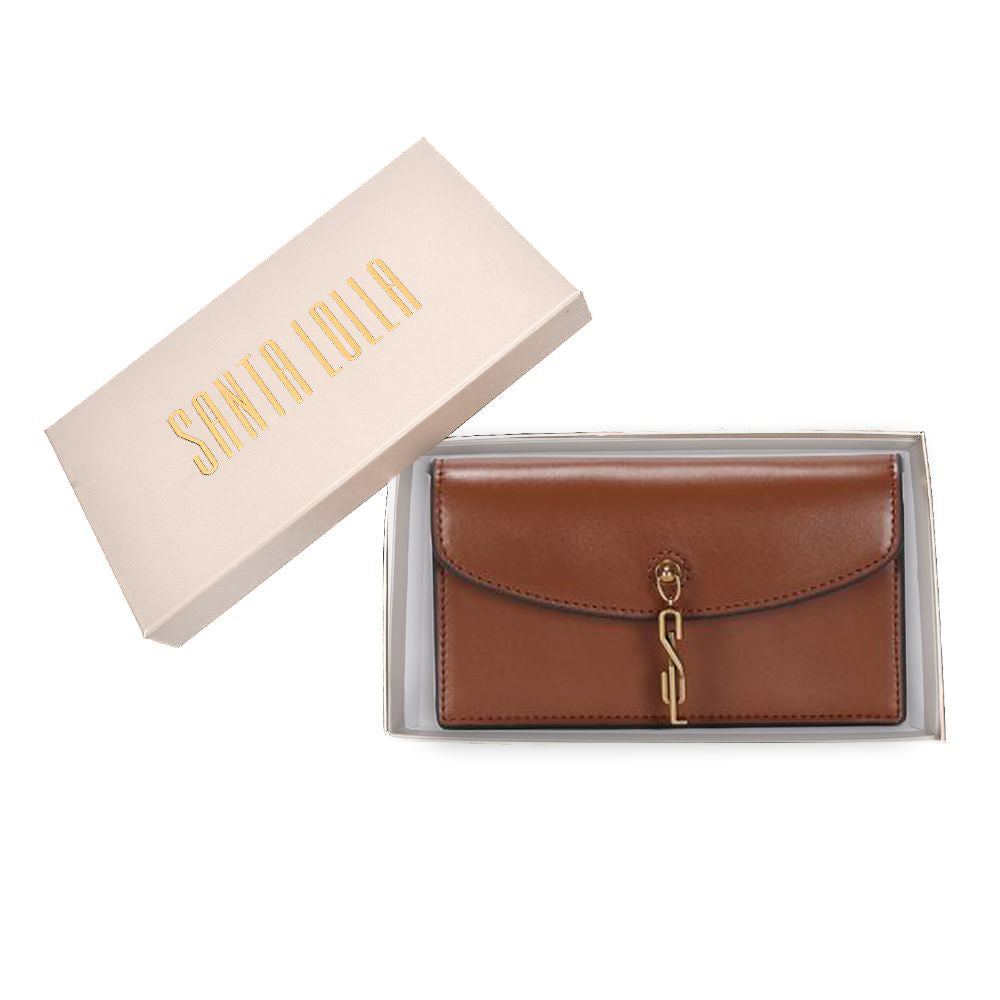 Bolsa Transversal Santa Lolla Marrom Aba Metal