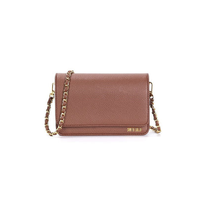 Bolsa Transversal Santa Lolla Marrom Alça Corrente