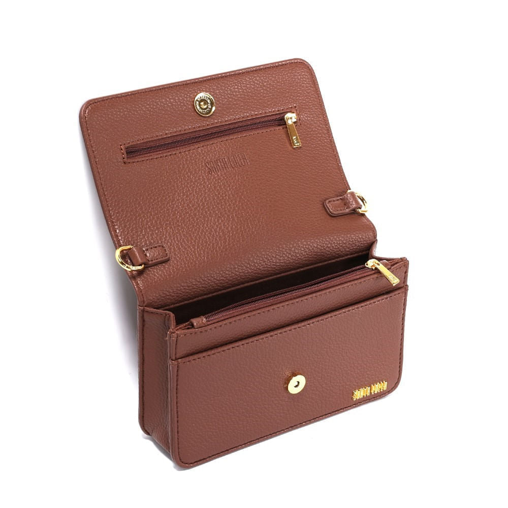 Bolsa Transversal Santa Lolla Marrom Alça Corrente