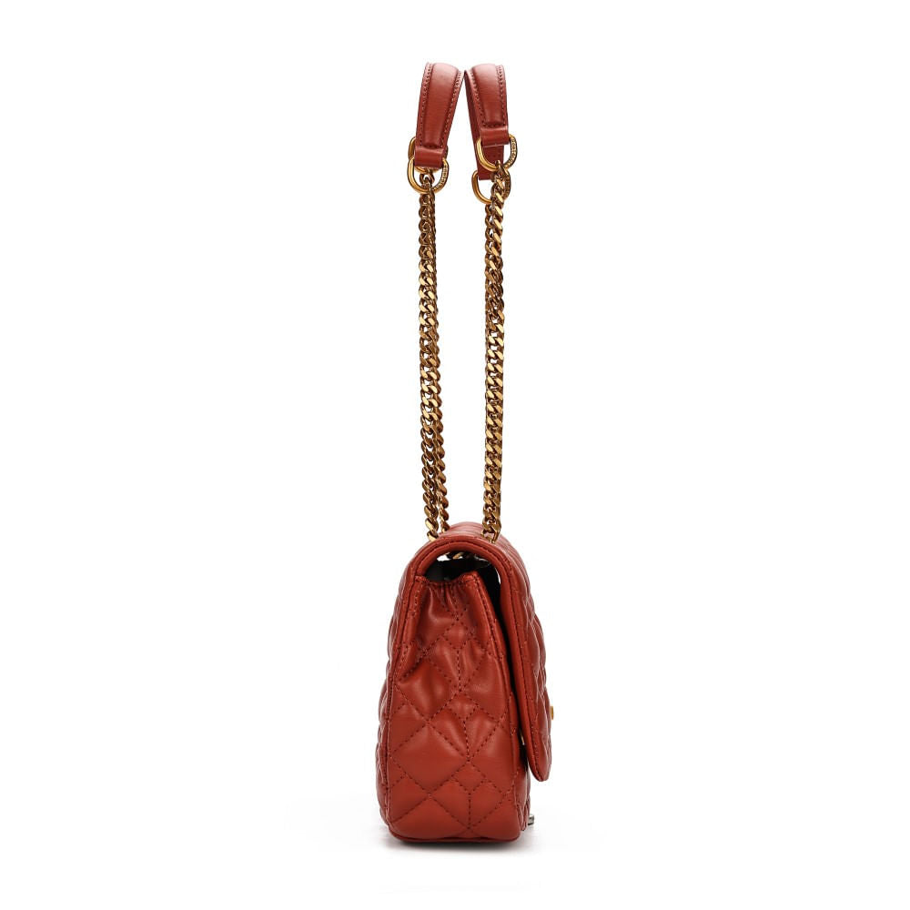 Bolsa Transversal Santa Lolla Marrom Alça Correntes