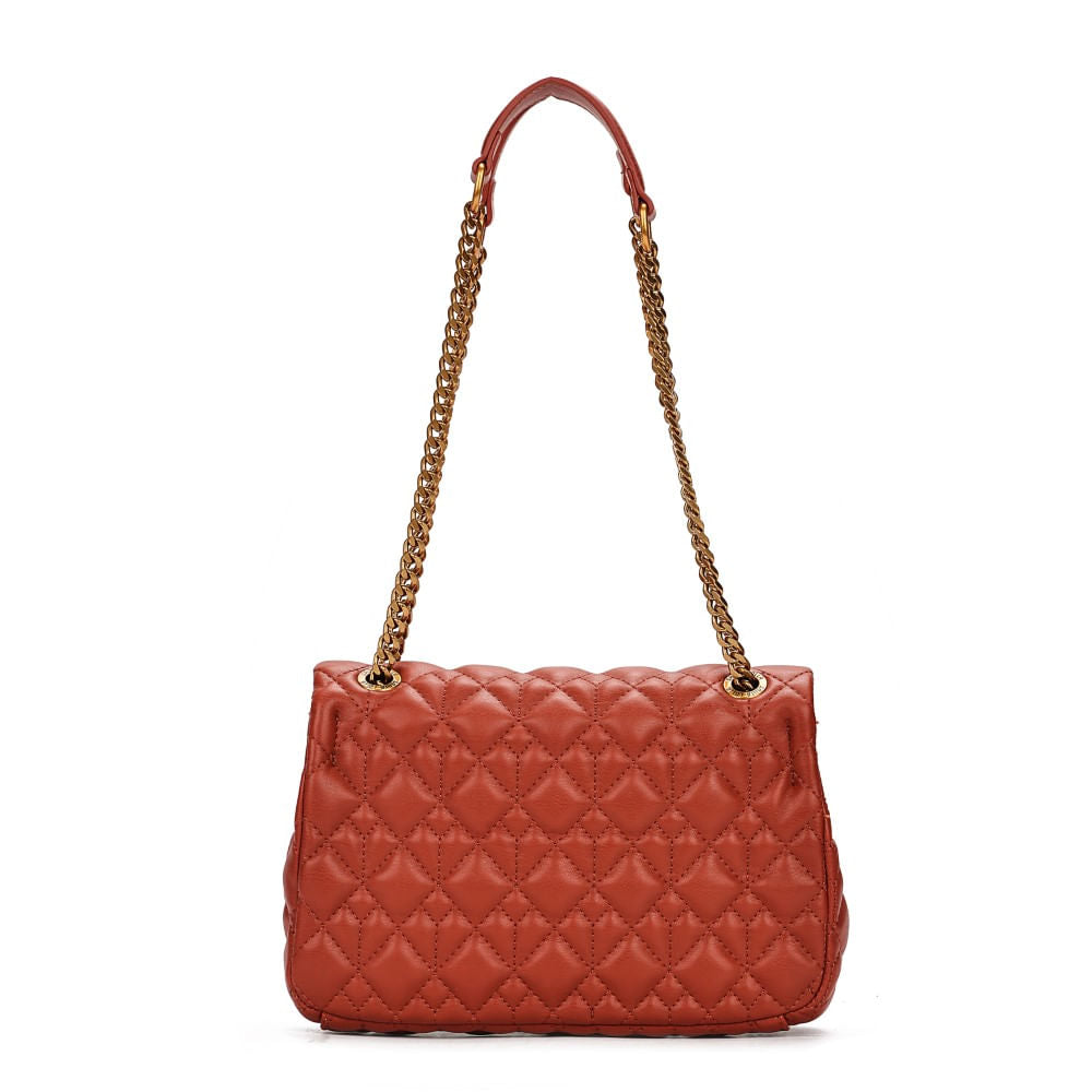 Bolsa Transversal Santa Lolla Marrom Alça Correntes