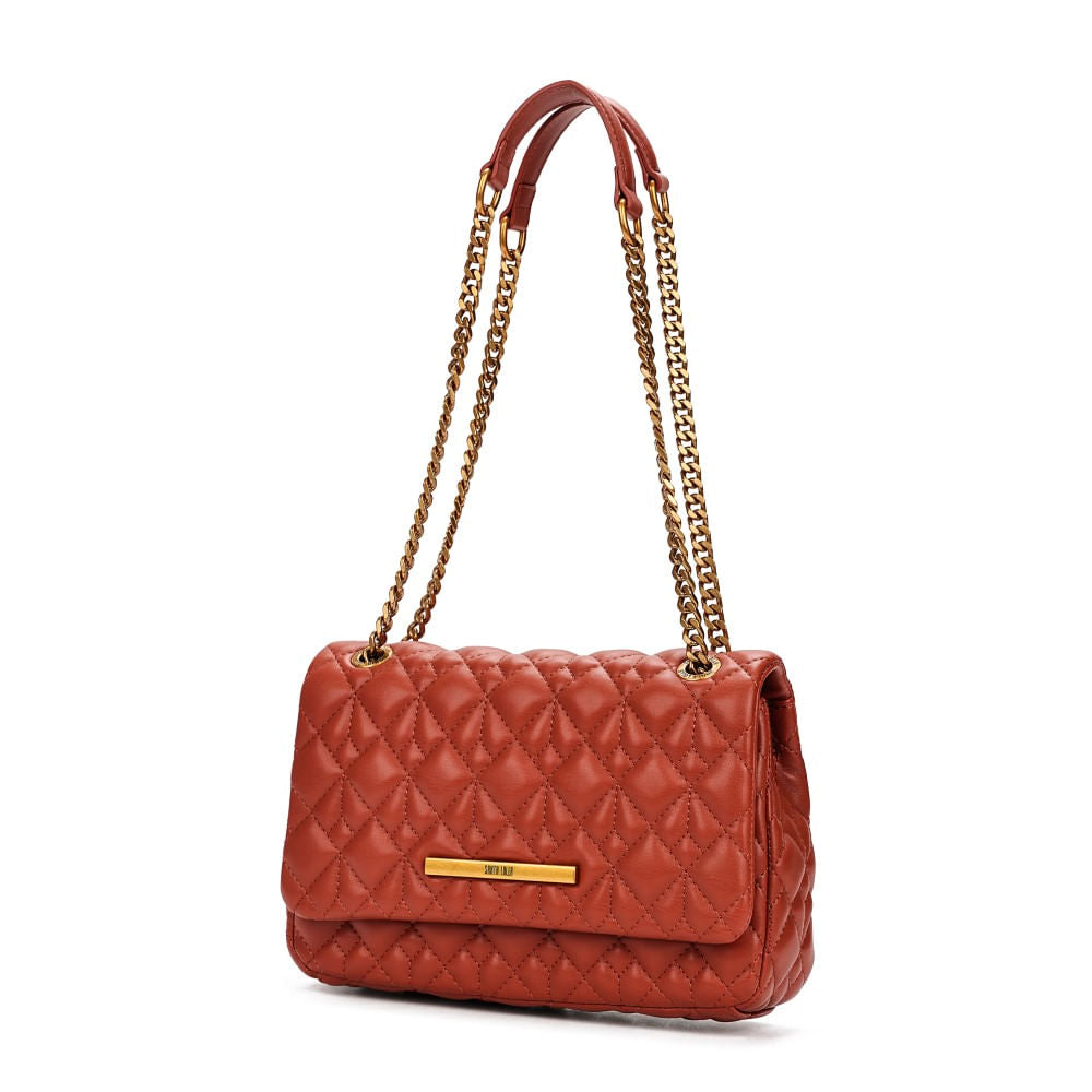 Bolsa Transversal Santa Lolla Marrom Alça Correntes