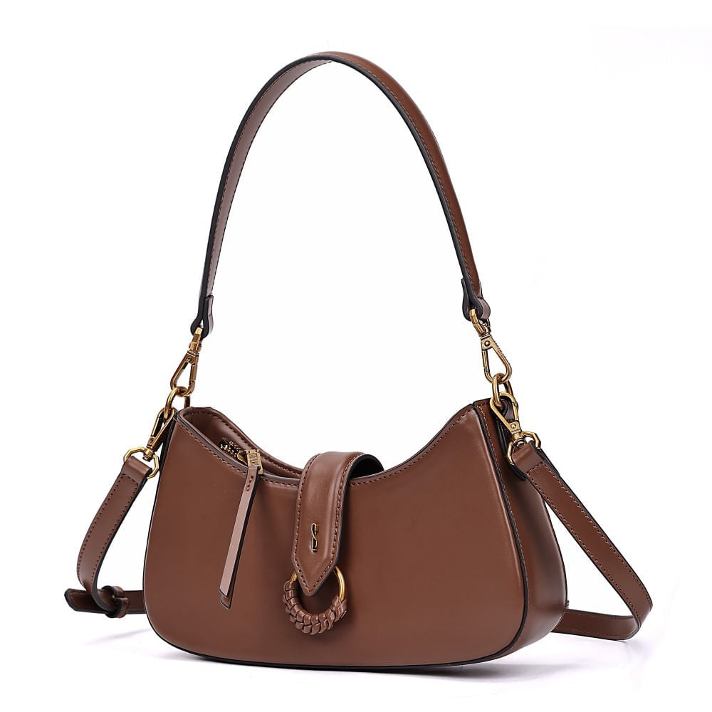 Bolsa Transversal Santa Lolla Marrom Alça Dupla