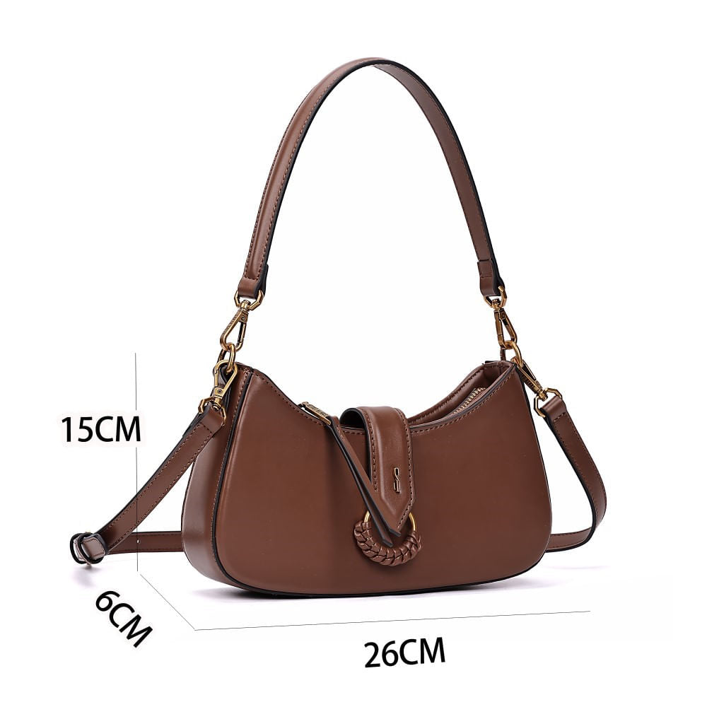 Bolsa Transversal Santa Lolla Marrom Alça Dupla