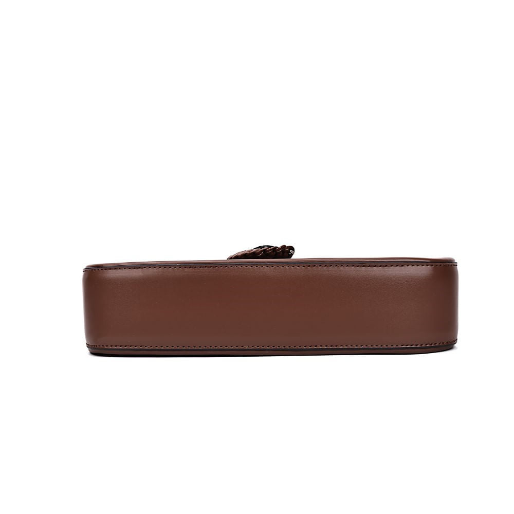 Bolsa Transversal Santa Lolla Marrom Alça Dupla