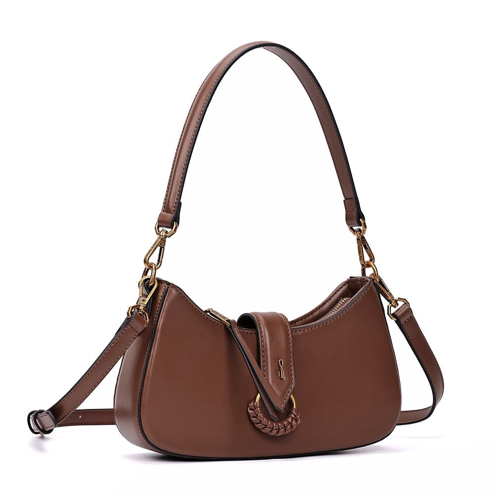 Bolsa Transversal Santa Lolla Marrom Alça Dupla