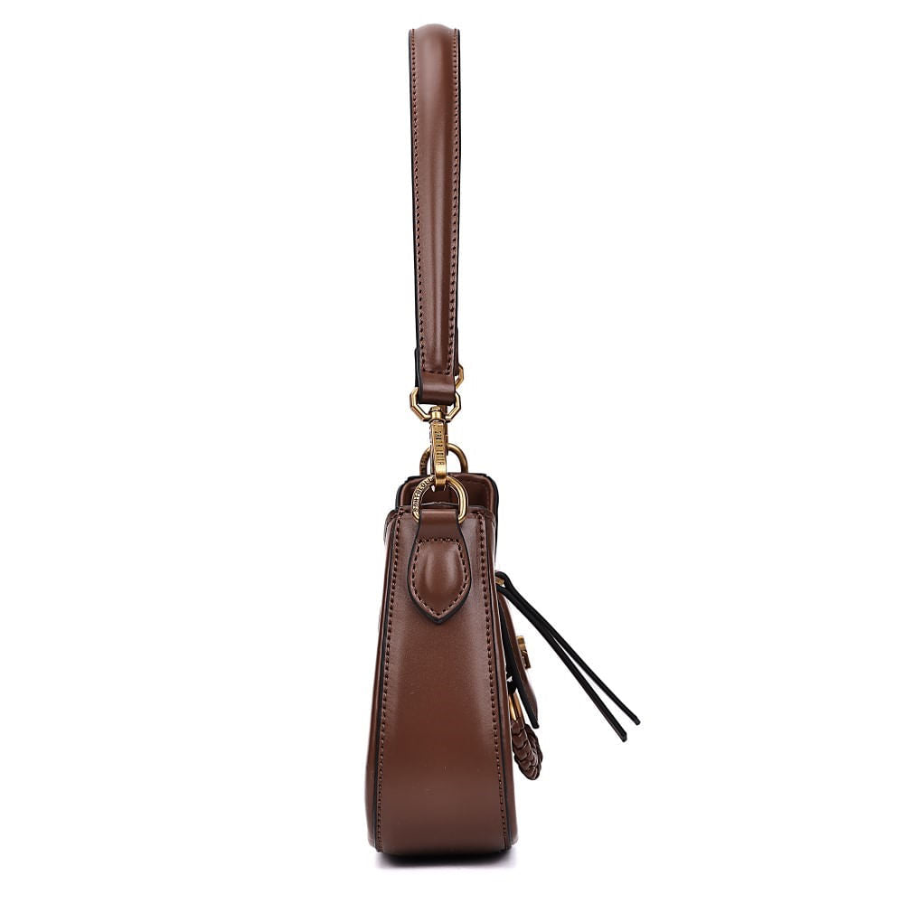 Bolsa Transversal Santa Lolla Marrom Alça Dupla
