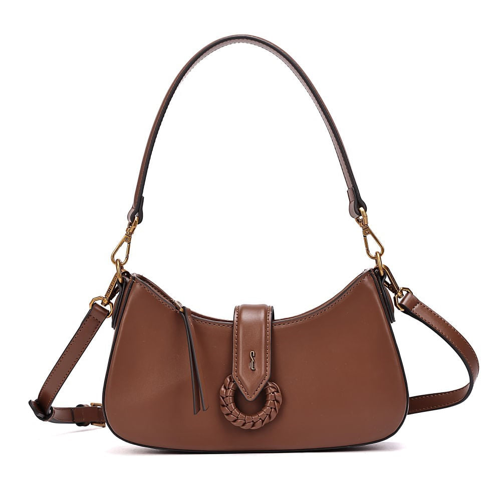 Bolsa Transversal Santa Lolla Marrom Alça Dupla