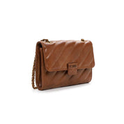 Bolsa Transversal Santa Lolla Marrom Matelassê Corrente