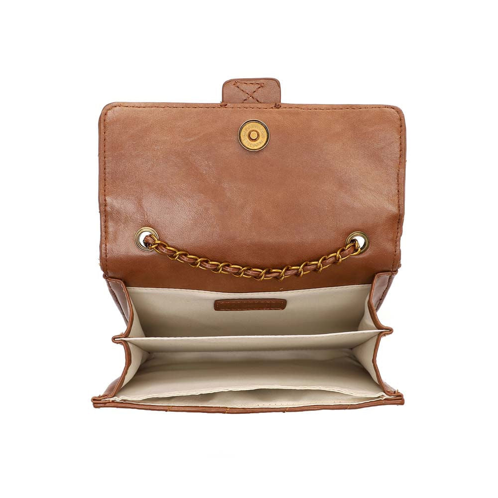 Bolsa Transversal Santa Lolla Marrom Matelassê Corrente