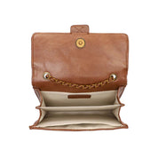 Bolsa Transversal Santa Lolla Marrom Matelassê Corrente