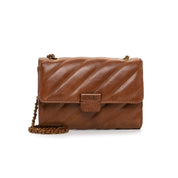 Bolsa Transversal Santa Lolla Marrom Matelassê Corrente