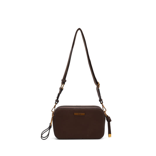 Bolsa Transversal Santa Lolla Marrom Nobuck Média