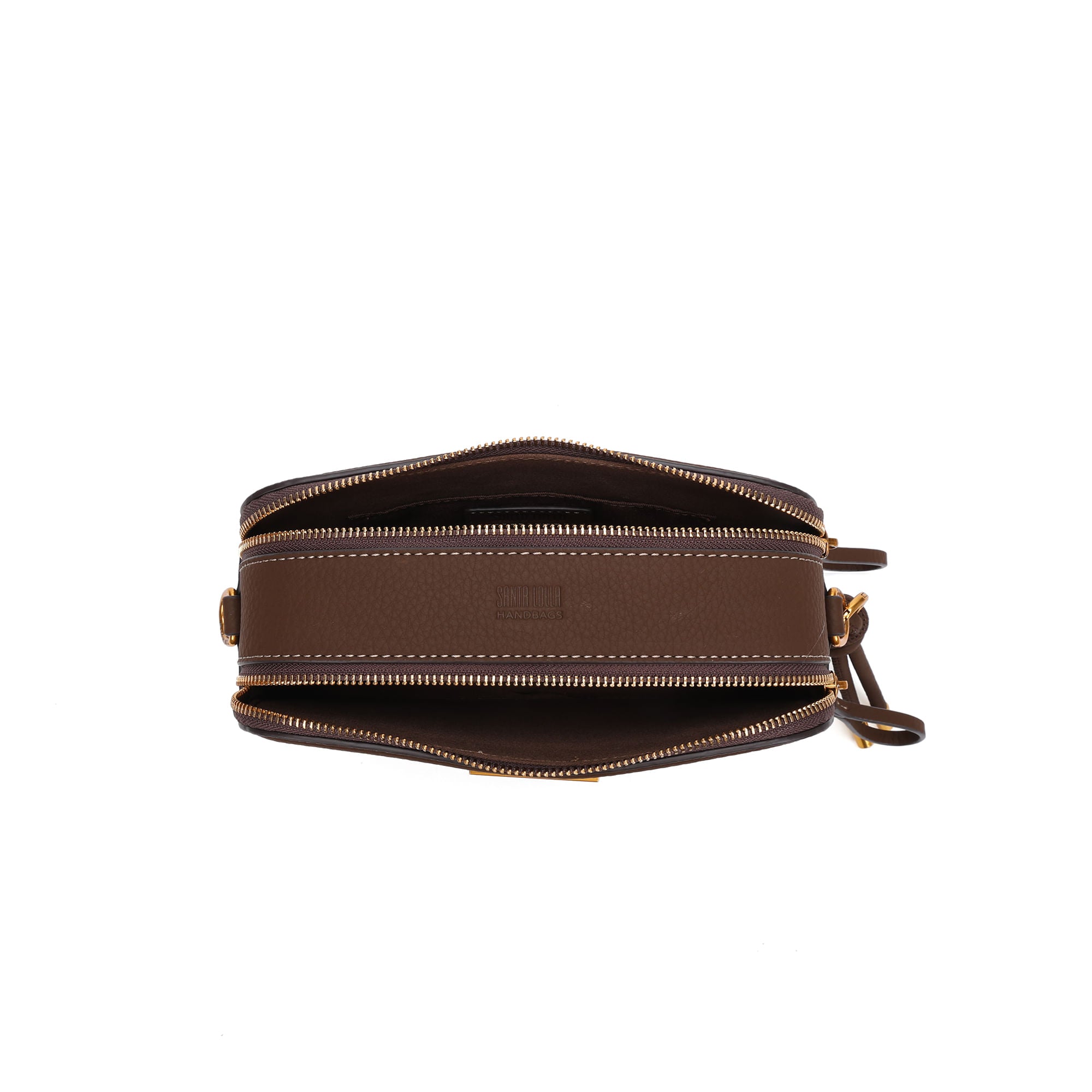 Bolsa Transversal Santa Lolla Marrom Nobuck Média