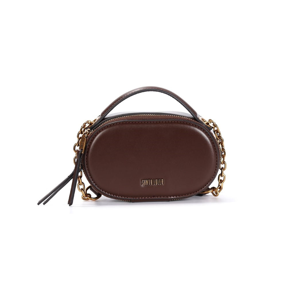 Bolsa Transversal Santa Lolla Marrom Oval Corrente