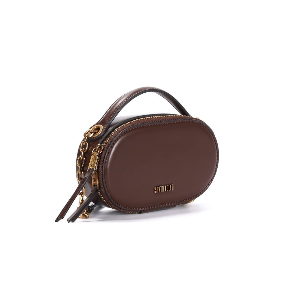 Bolsa Transversal Santa Lolla Marrom Oval Corrente