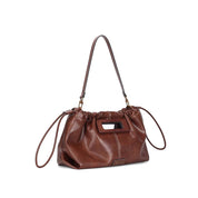 Bolsa Transversal Santa Lolla Marrom Topo Franzido