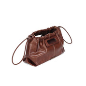Bolsa Transversal Santa Lolla Marrom Topo Franzido