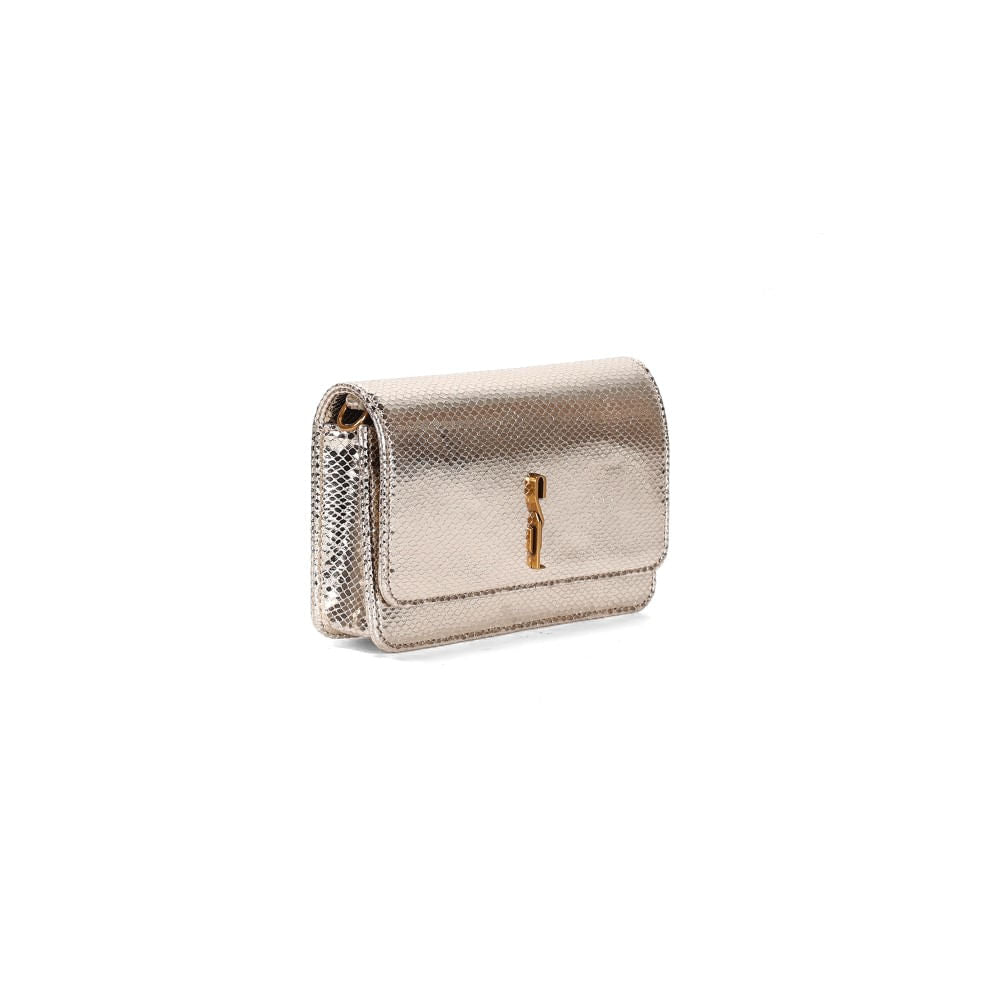 Bolsa Transversal Santa Lolla Metalizada Dourada