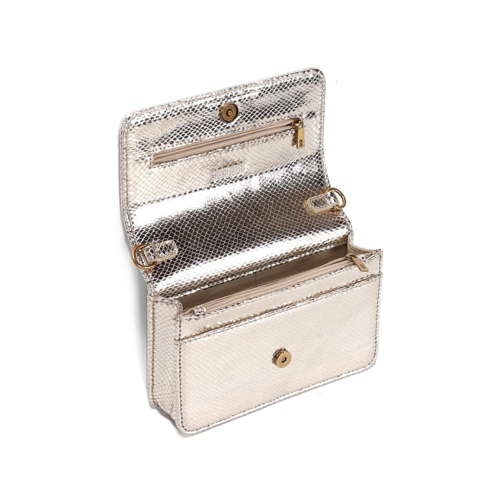 Bolsa Transversal Santa Lolla Metalizada Dourada