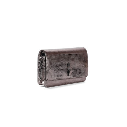 Bolsa Transversal Santa Lolla Metalizada Grafite