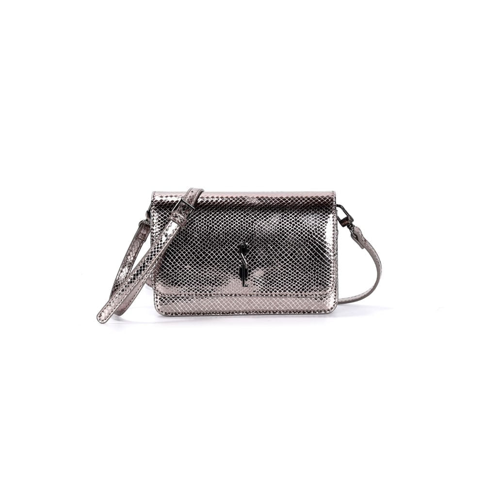Bolsa Transversal Santa Lolla Metalizada Grafite