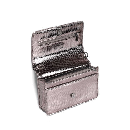 Bolsa Transversal Santa Lolla Metalizada Grafite