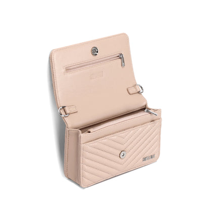 Bolsa Transversal Santa Lolla Nude Matelassê Chevron