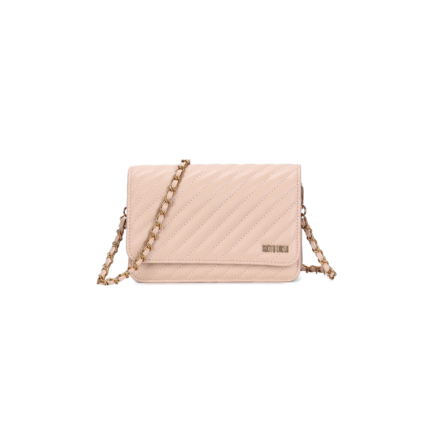 Bolsa Transversal Santa Lolla Nude Matelassê Corrente