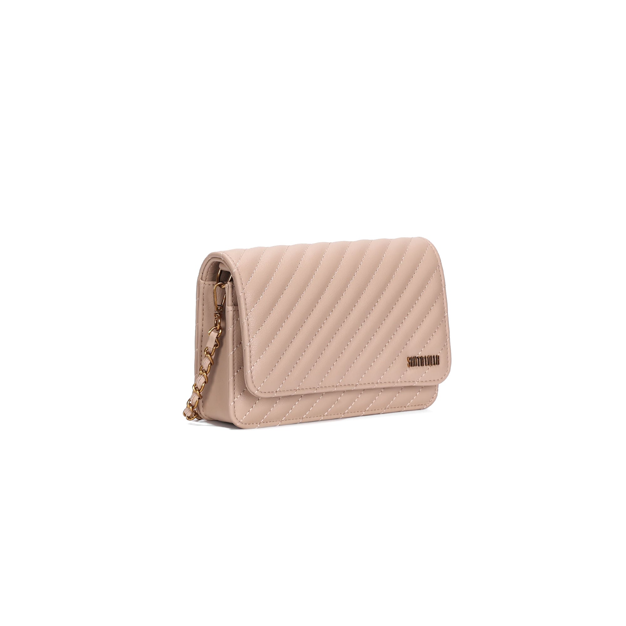 Bolsa Transversal Santa Lolla Nude Matelassê Corrente