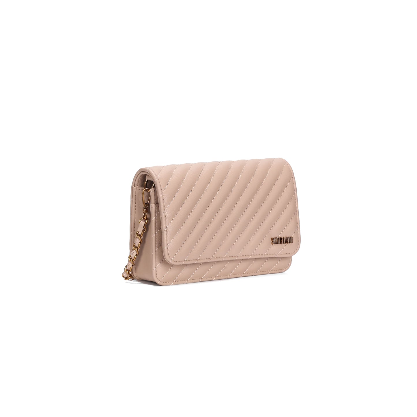 Bolsa Transversal Santa Lolla Nude Matelassê Corrente