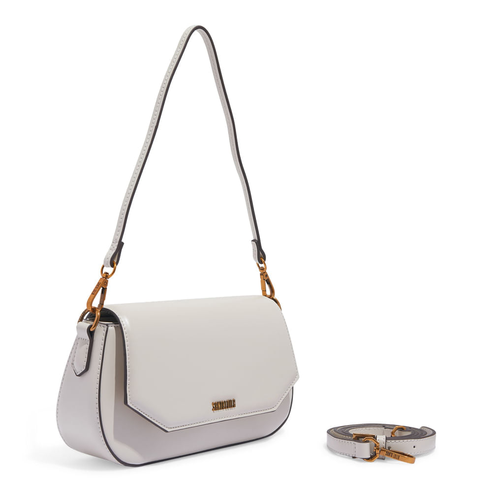 Bolsa Transversal Santa Lolla Off White Aba Dourada