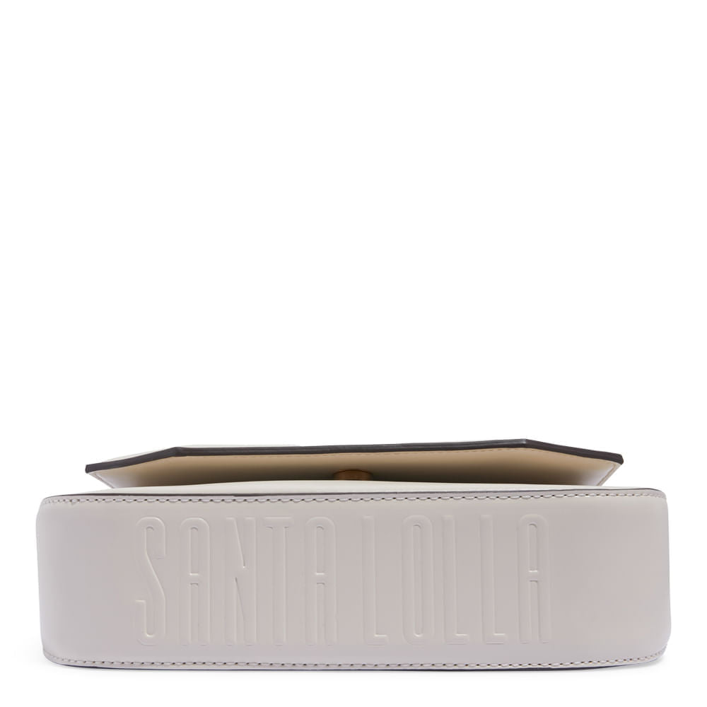 Bolsa Transversal Santa Lolla Off White Aba Dourada