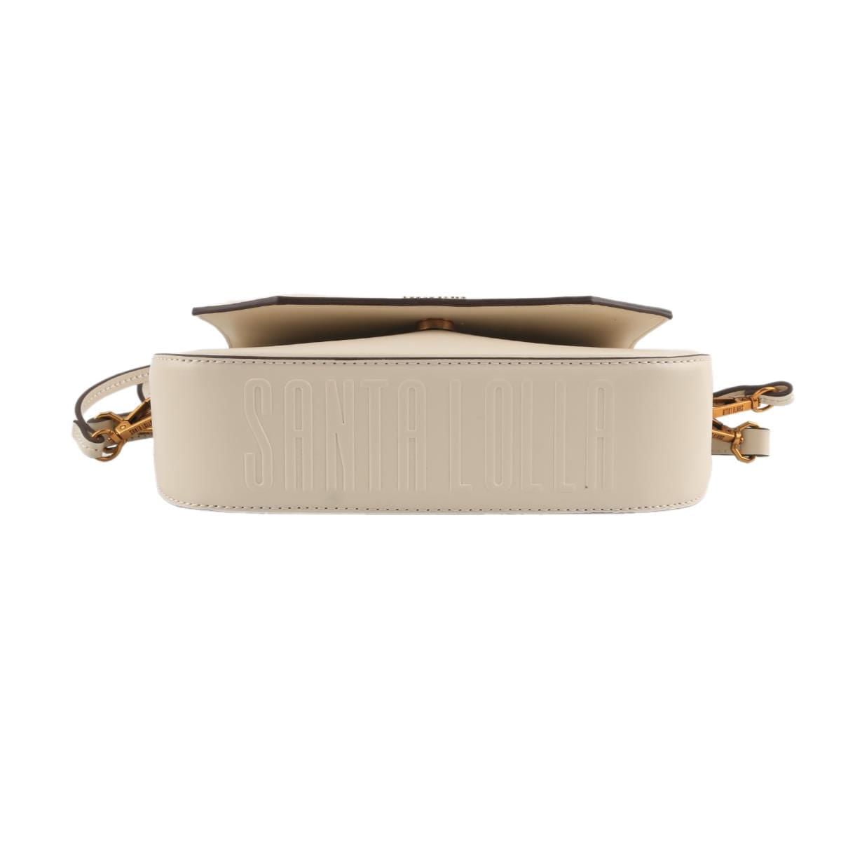 Bolsa Transversal Santa Lolla Off White Aba Dourada