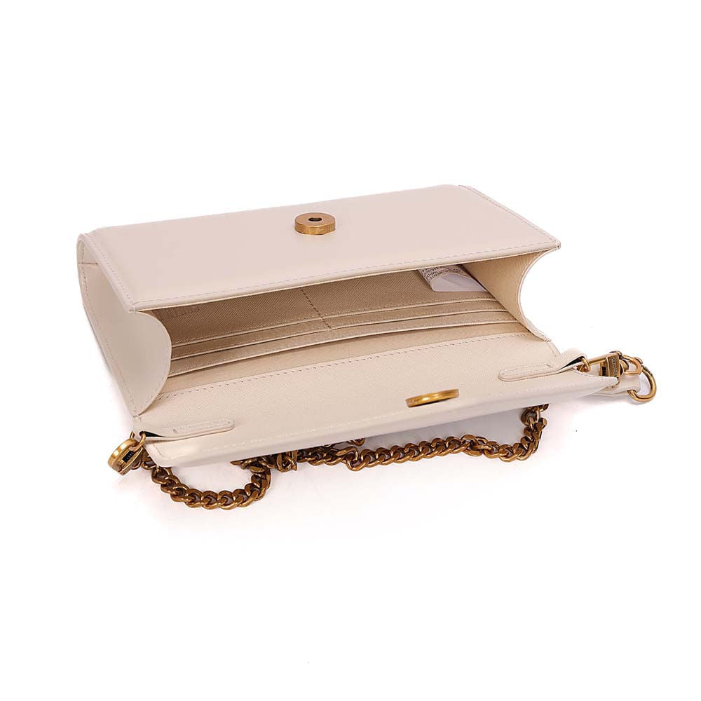 Bolsa Transversal Santa Lolla Off White Alça Corrente