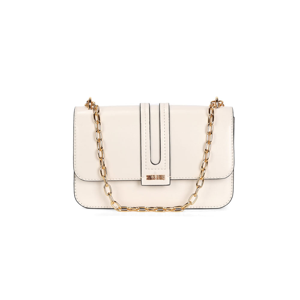 Bolsa Transversal Santa Lolla Off White Alça Correntes