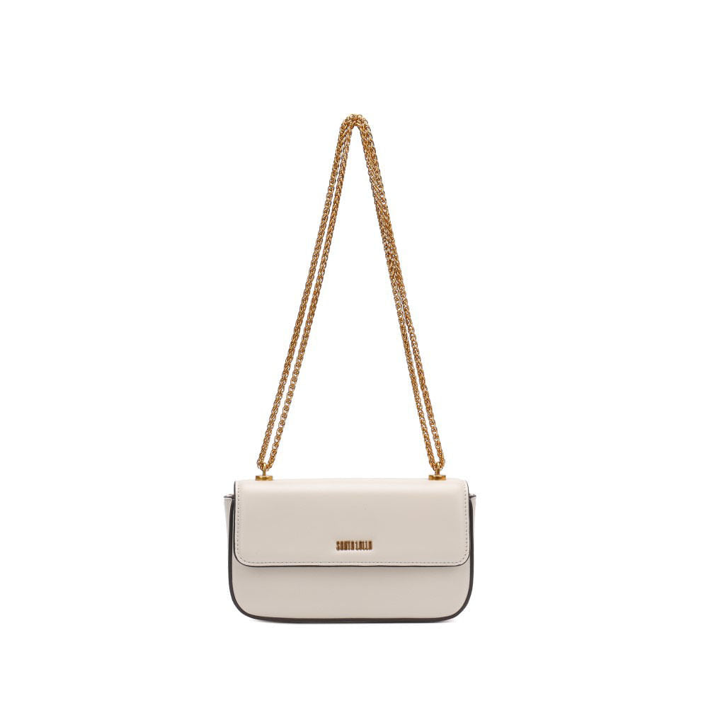 Bolsa Transversal Santa Lolla Off White Alça Correntes