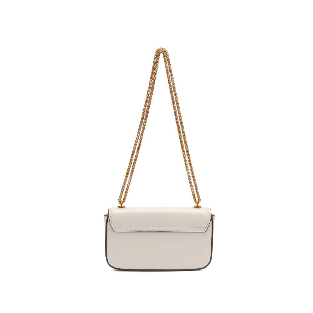 Bolsa Transversal Santa Lolla Off White Alça Correntes