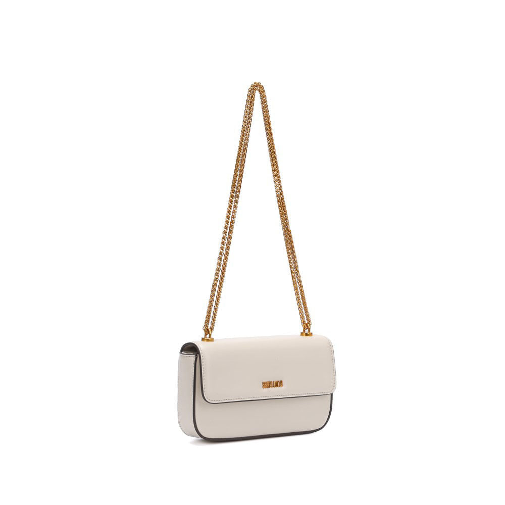 Bolsa Transversal Santa Lolla Off White Alça Correntes
