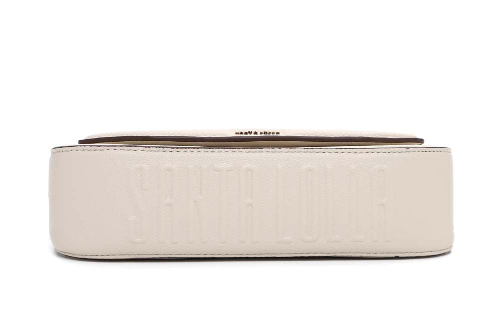 Bolsa Transversal Santa Lolla Off White Contorno Marrom
