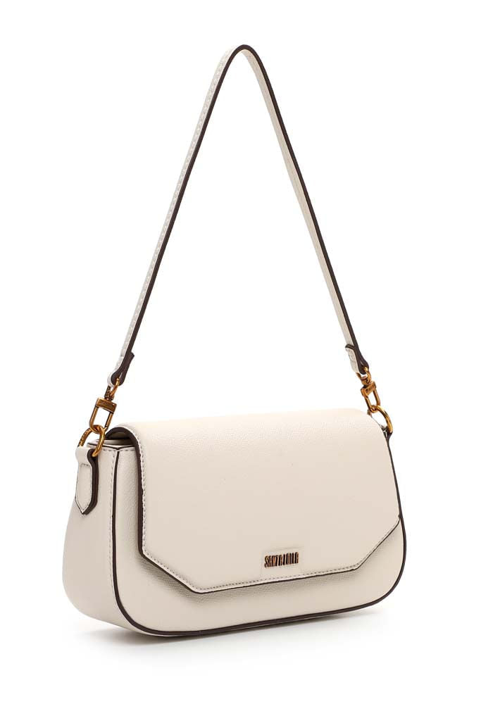 Bolsa Transversal Santa Lolla Off White Contorno Marrom