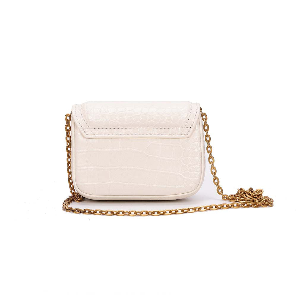 Bolsa Transversal Santa Lolla Off White Croco Corrente