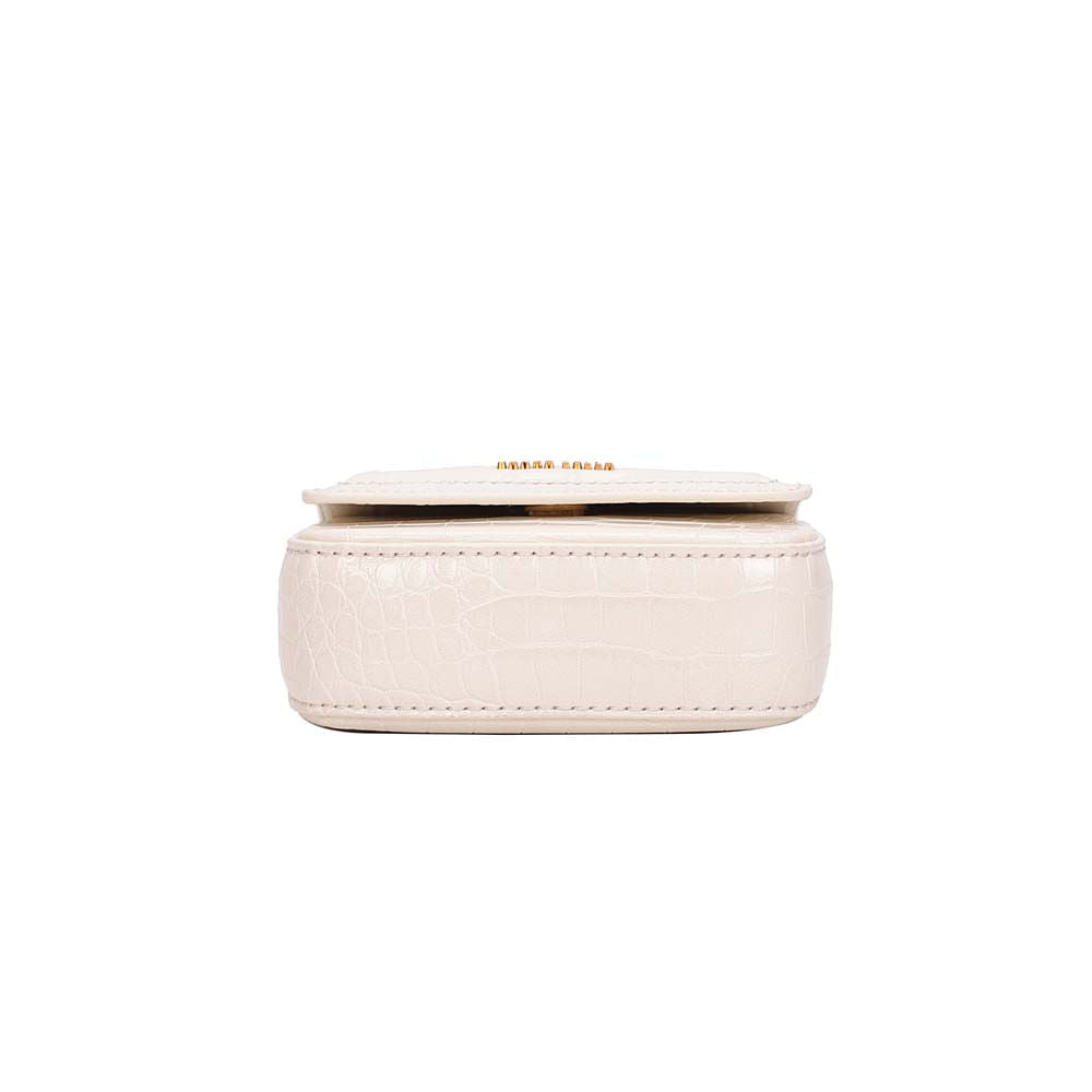 Bolsa Transversal Santa Lolla Off White Croco Corrente