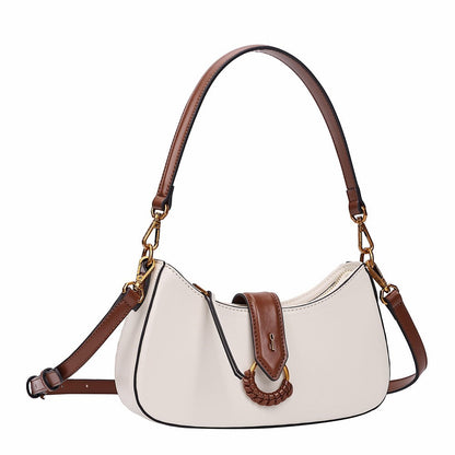 Bolsa Transversal Santa Lolla Off White Detalhe Marrom