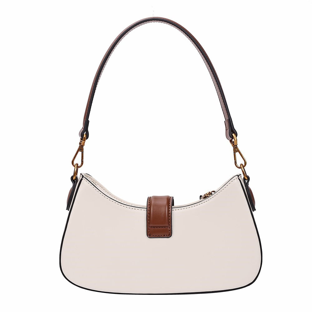 Bolsa Transversal Santa Lolla Off White Detalhe Marrom