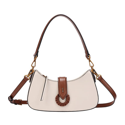 Bolsa Transversal Santa Lolla Off White Detalhe Marrom