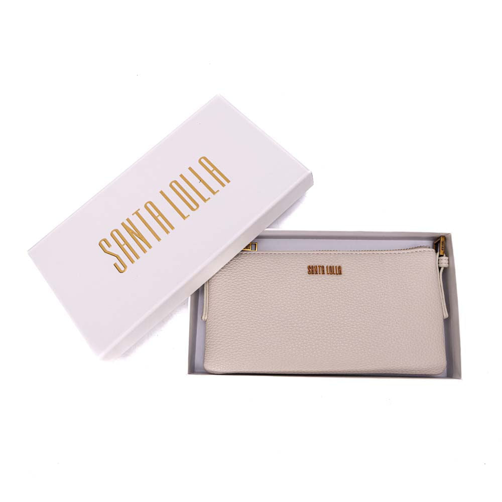 Bolsa Transversal Santa Lolla Off White Textura Granulada