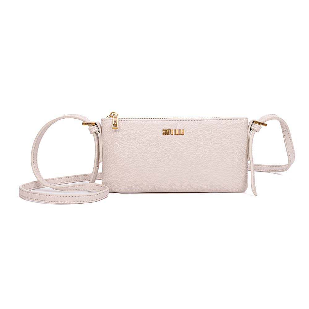 Bolsa Transversal Santa Lolla Off White Textura Granulada